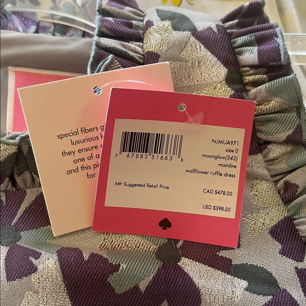 NWT Kate Spade Purple Shimmer Dress - Picture 4 of 4